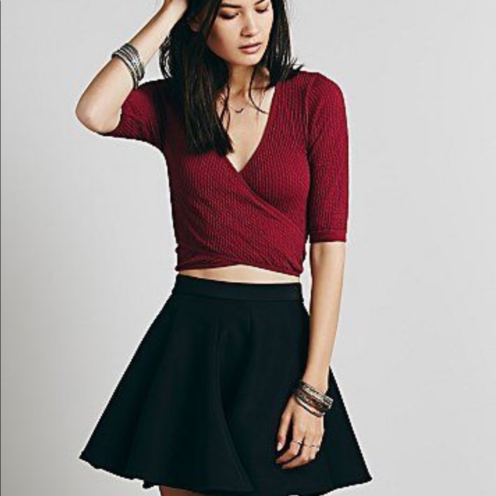 Free People Intimately Wrap Crop 3/4 Sleeve